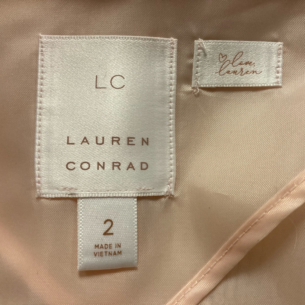 💛TODAY***$16***Lauren Conrad open cardigan pastel salmon fitted jacket like new - Picture 2 of 2